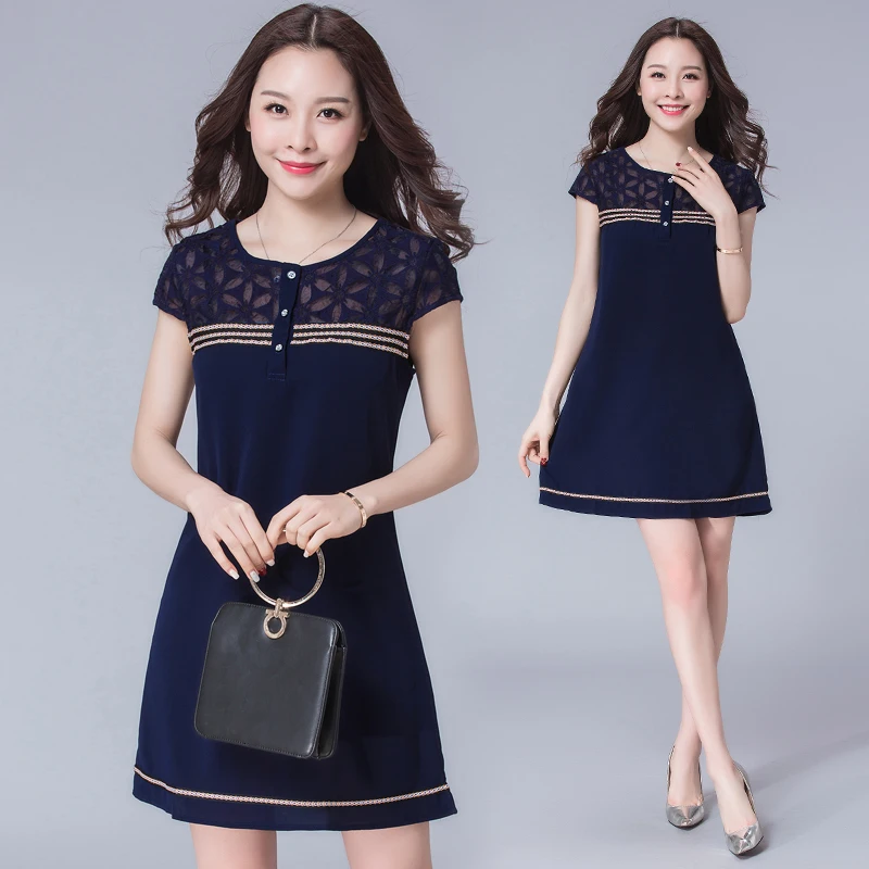 

YICIYA short sleeve mini t shirt dress big a line women plus size black lace summer striped robe dresses 2019 elegant clothing