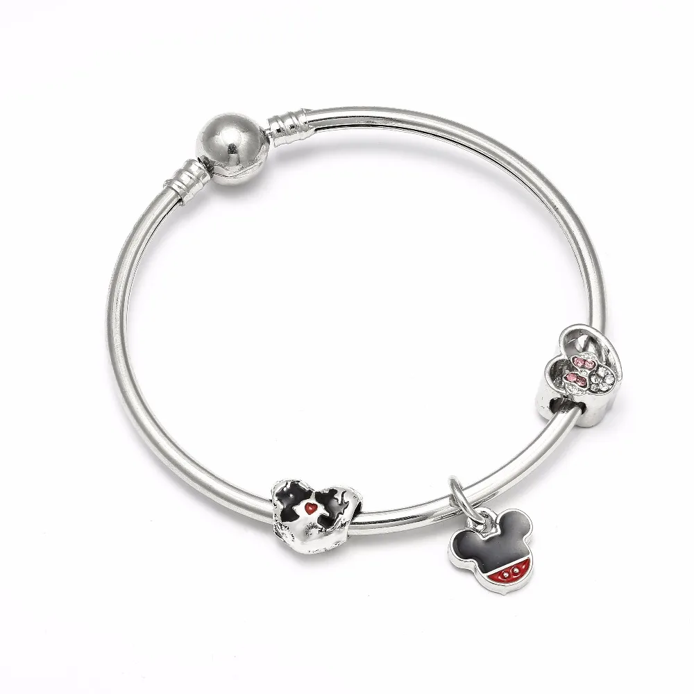 

CUTEECO New Design Cartoon Styles Charm Bracelets with Mickey Minnie Beads Brand Bracelet for Women Children Gift Dropshipping