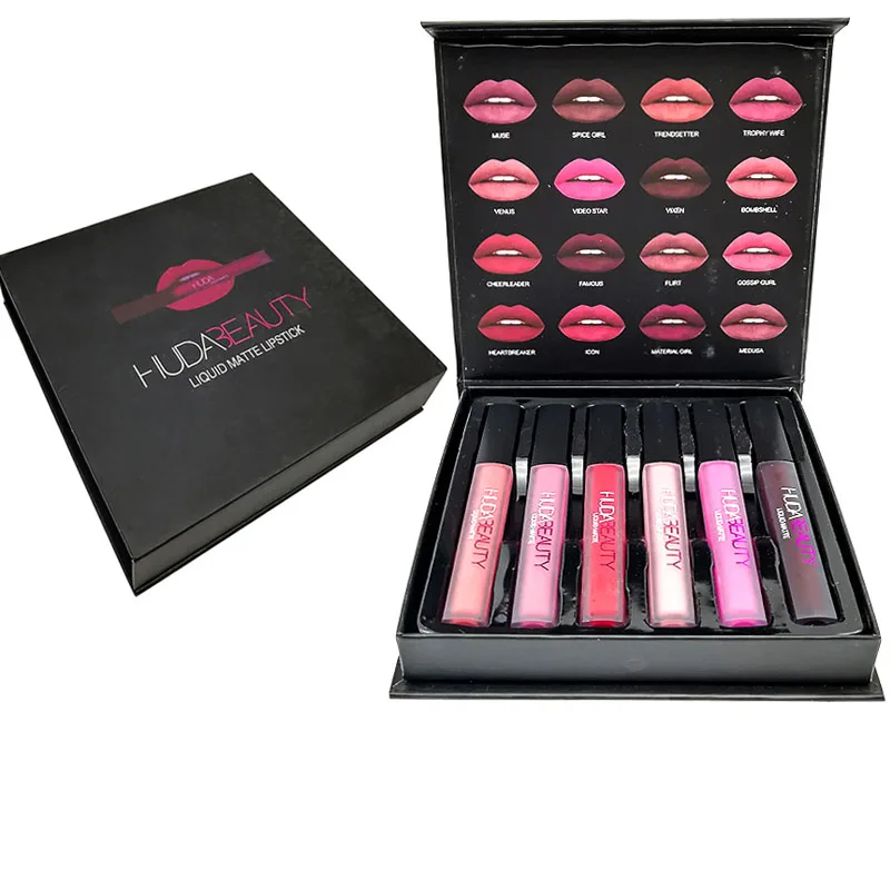 2018 губная помада HUDA beauty Liquid Matte Minis uda Shimmer Палитра того же цвета матовый Алмазный