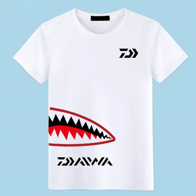Refrigerado a Pesca ao ar T-shirt dos Homens de Secagem Confortável em Torno do Pescoço Roupas de Pesca Novidade Livre Rápida T-shirt Respirável Manga Curta Branco 5 dos homens secagem rápida de refrigeração camiseta