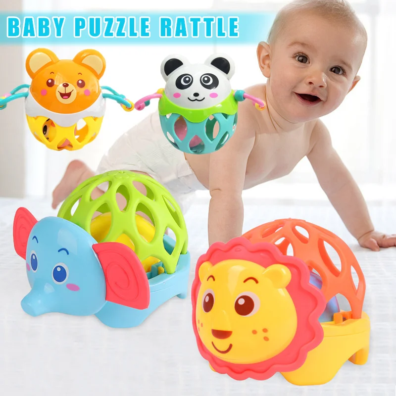 

Soft Baby Rattle Children Cartoon Hand Bell Teether Educational Toys AN88