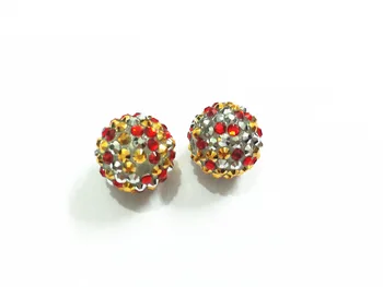 

Newest ! 20mm 100pcs/lot Gold/Red/Silvery Mixed Resin Rhinestone Ball Beads,Chunky Beads For Kids Jewelry Making