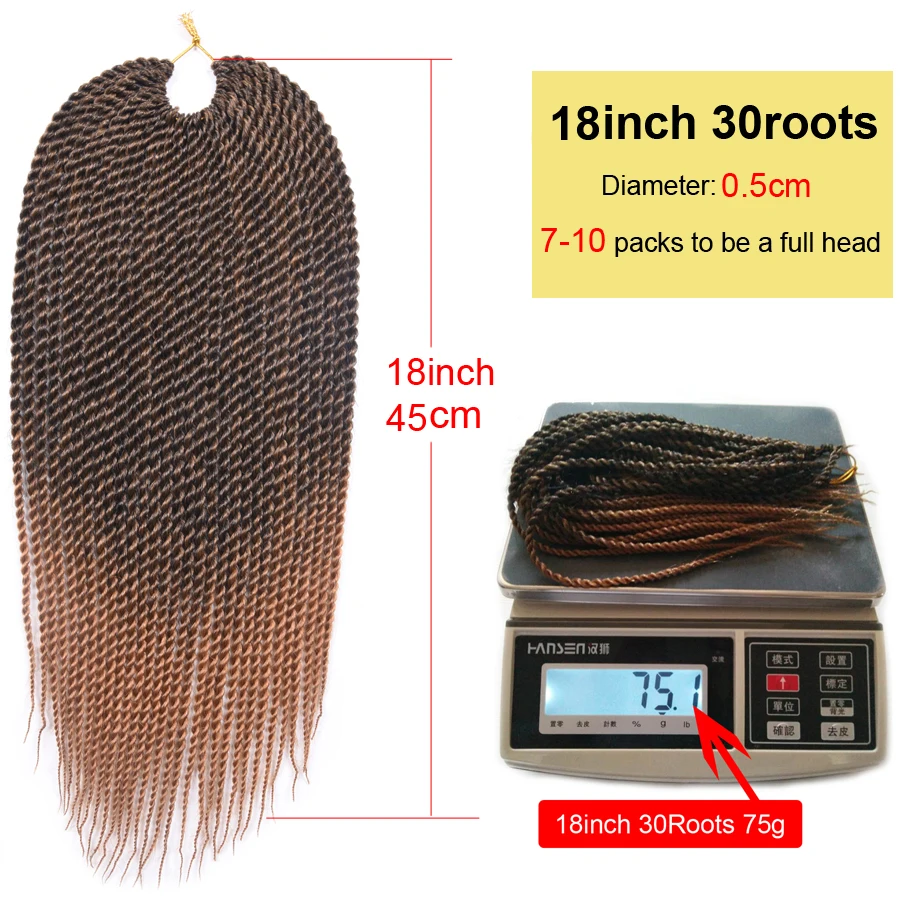 TOMO 1" 22" омбре синтетические вязанные косички для плетения волос 30 прядей Омбре Сенегальский твист вязанные крючком волосы для наращивания красный зеленый