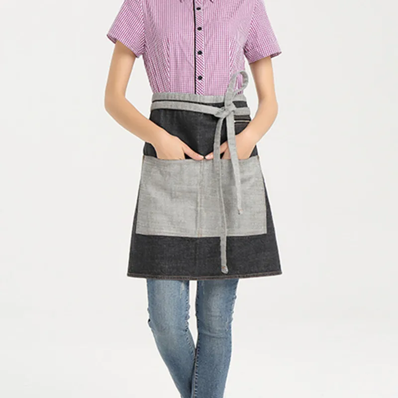 Dark Blue Black Denim Waist Apron Barista Florist Bartender Chef Work