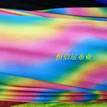 Цвет ful печати градиент спандекс ткань для сцены костюмы Ткань этнические костюмы Ткань лайкра танцев Strech