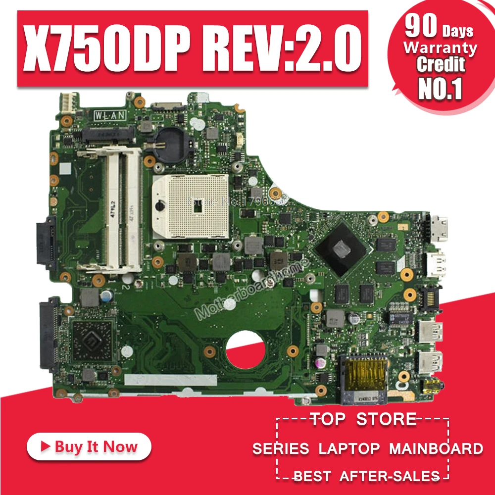 Pаспродажа X750DP материнских плат REV 2,0 для ASUS X550 X550DP K550D X550D K550DP Материнская плата ноутбука X750DP материнская плата X750DP материнская плата 100% ОК