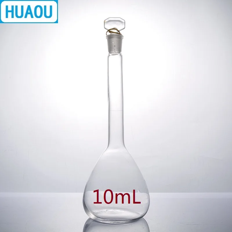 HUAOU 10 мл объемная колба класса А нейтральное стекло с одной Выпускной маркой и стеклянной пробкой лабораторное химическое оборудование