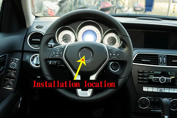 DIYUCAR 3pcs Real Carbon Fiber For Benz C Class W204 2007-2013 Car Steering Wheel Decoration Cover Sticker