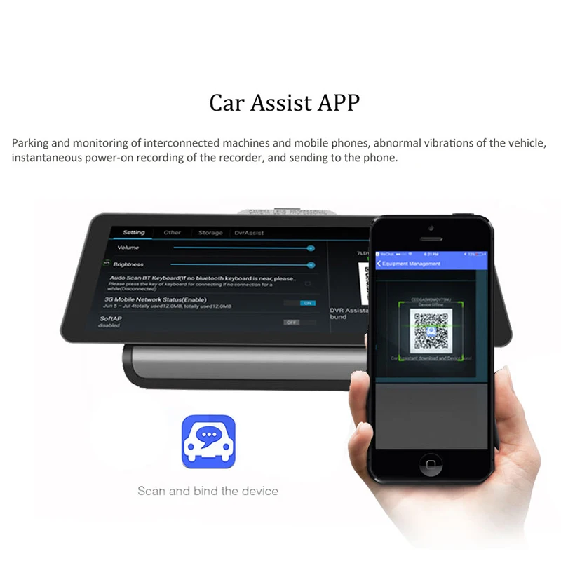ANSTAR 10 дюймов 4G Android автомобильный видеорегистратор 1080P видеокамера GPS навигация