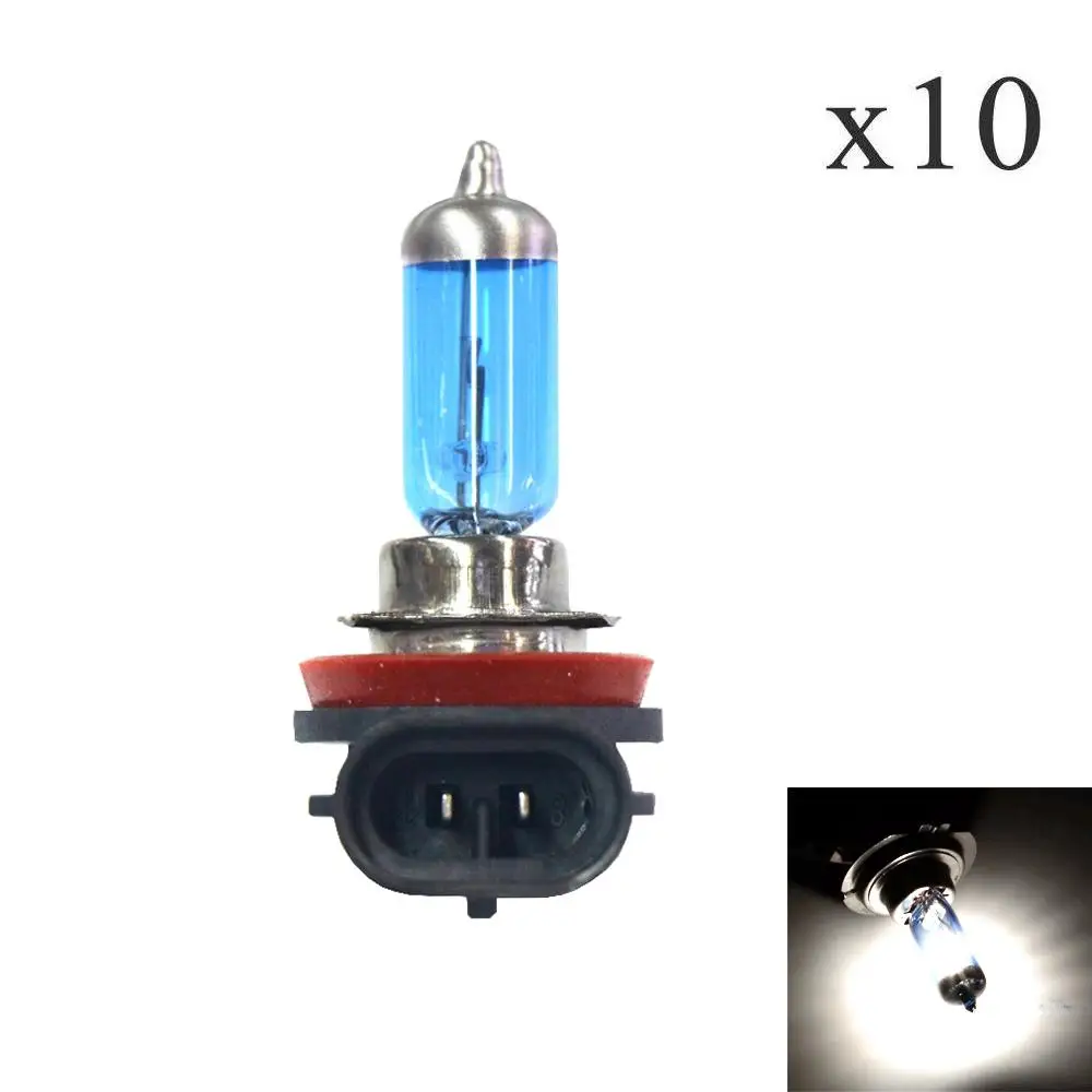 

2Pcs NEW H8 35W 1600lm 6000K White Light Halogen Lamp - Black + Blue (2 PCS / 12V)