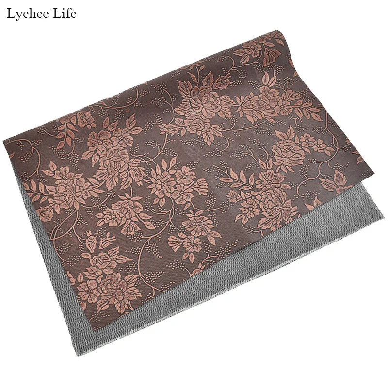 Lychee Life A3 искусственная Цветочная кожаная ткань для декора одежды сделай сам