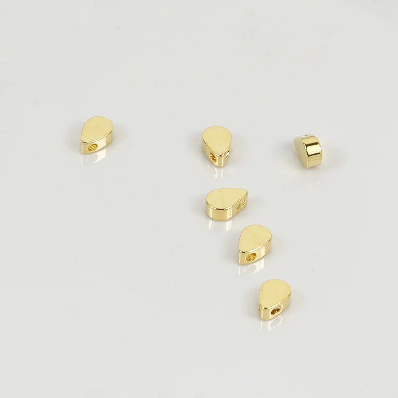 

Light Gold color Water drop beaded floating Spacer Beads for making bracelet jewelry accessories 6*4mm 10pcs