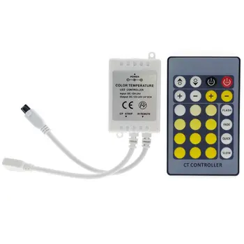 

LED Controller IR 24Key LED Color Temperature RGBWW Controller DC12-24V for Double Color LED Strip