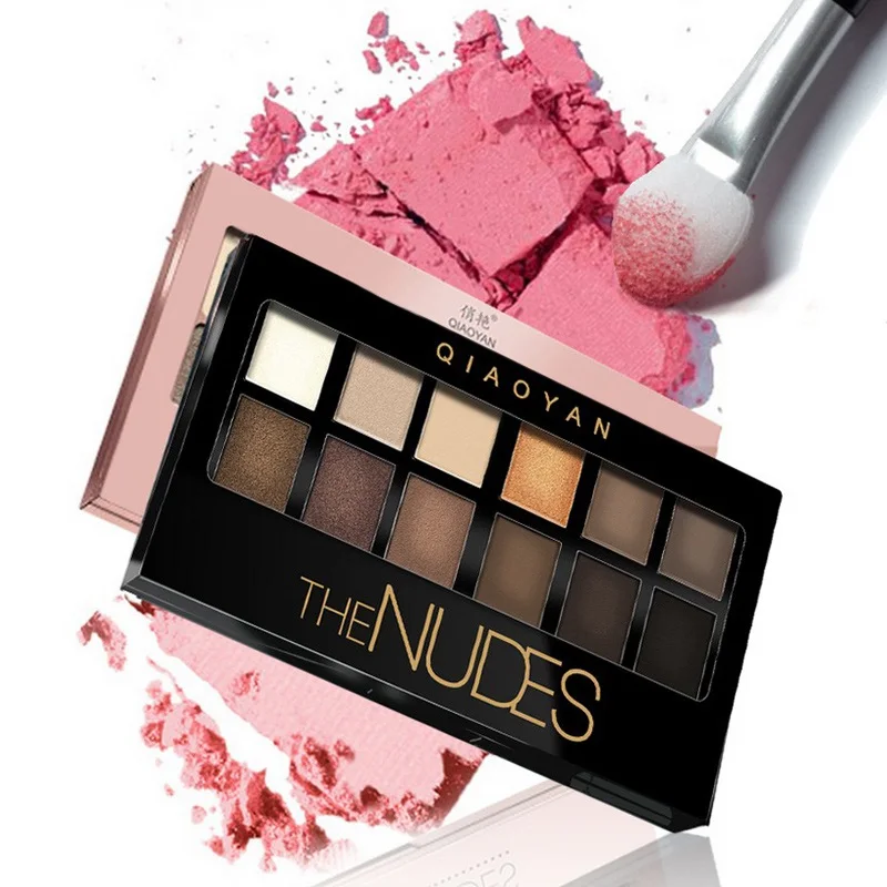 Professional 12 Colors Matte Eyeshadow Palette Set Make Up Shade Shimmer Matte Light font b Eye