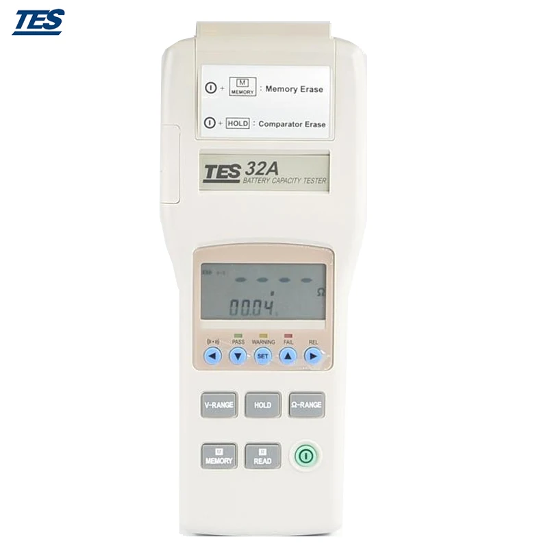 TES-32A портативный тестер емкости батареи метр 0-500AH с DCV измерения сопротивления RS232