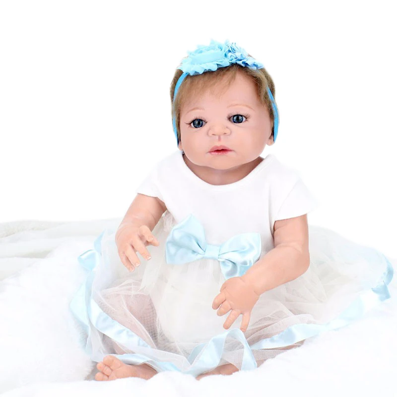 

55cm/22'' Handmade Lifelike Reborn Baby Girl Doll Full Body Vinyl Silicone Kids Gift Collection