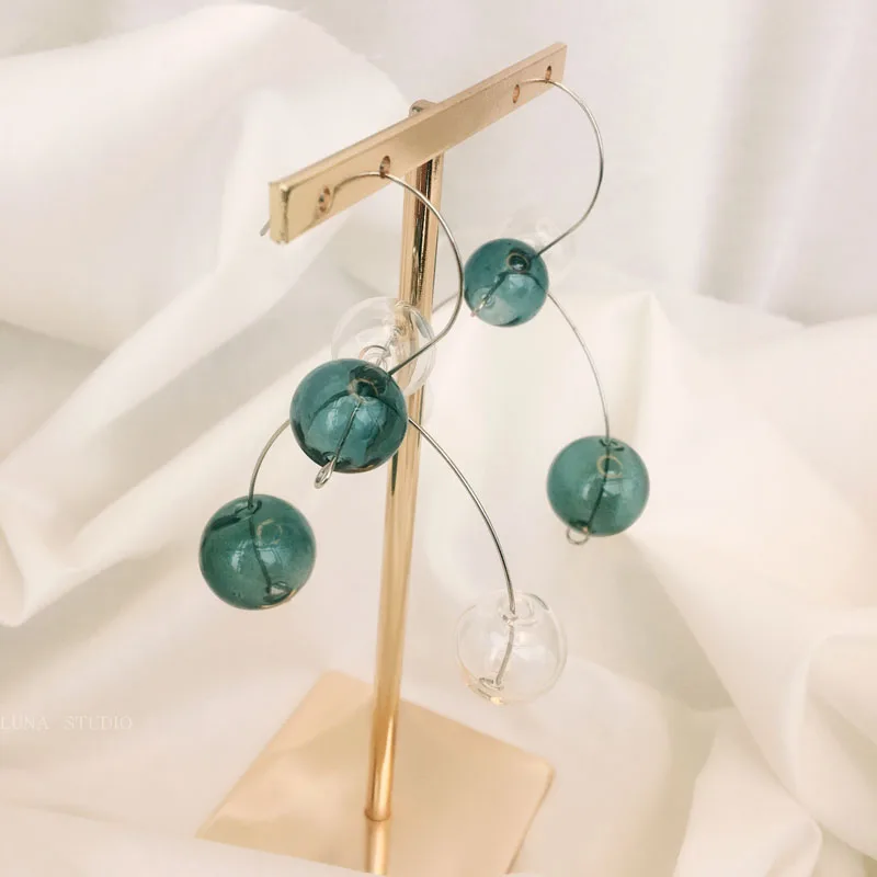 

Original Design Unique Artsy Green Bubble Dangle Earrings For Women 2019 Drop Earrings Korean Hanging Earrings