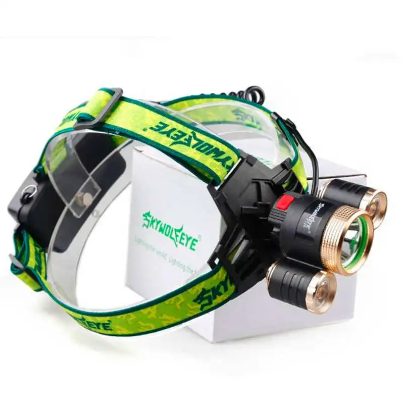 9000Lm 3X XML T6+2R5 LED Headlight Headlamp Flashlight 18650 Torch Light Lamp powerful led flashlight head #4S5 (7)