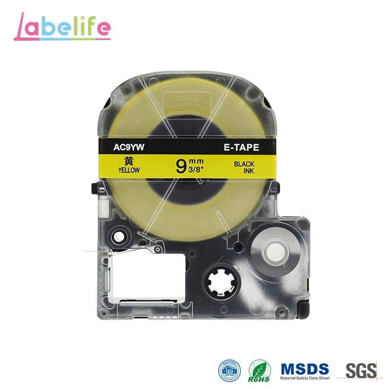 Labelife SC9Y 9mm Black on Yellow Compatible EPSON Label Printer Ribbon