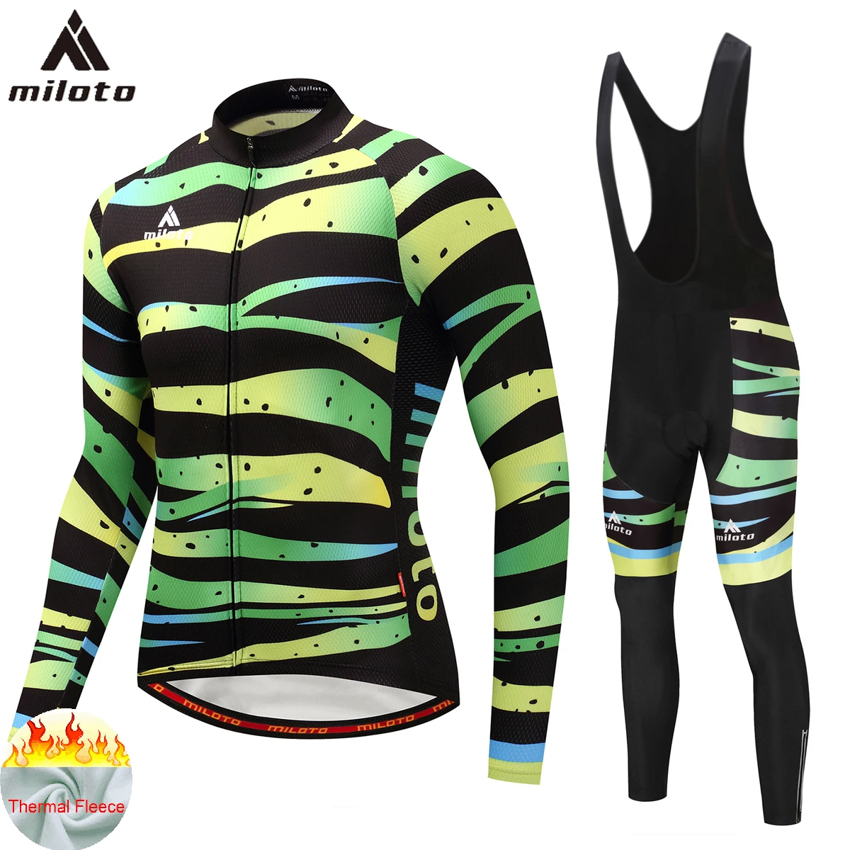 

MILOTO Thermal Fleece Winter Cycling Clothing Bicycle MTB Trousers Downhill Sports Suit Body Fit GEL Winter Cycling Clothing