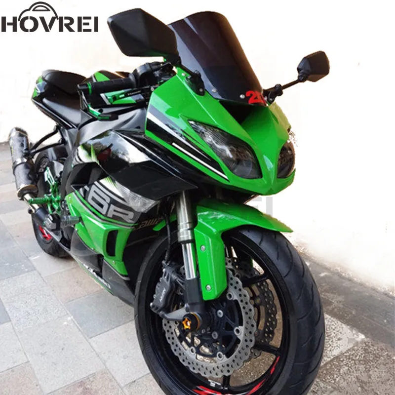 Экран ветрового стекла с двойным пузырьком для Kawasaki ZX6R 2009 2010 2012 ZX10R 2008 2009 2010 экран Обтекатели ветра ZX 6R zx 10R