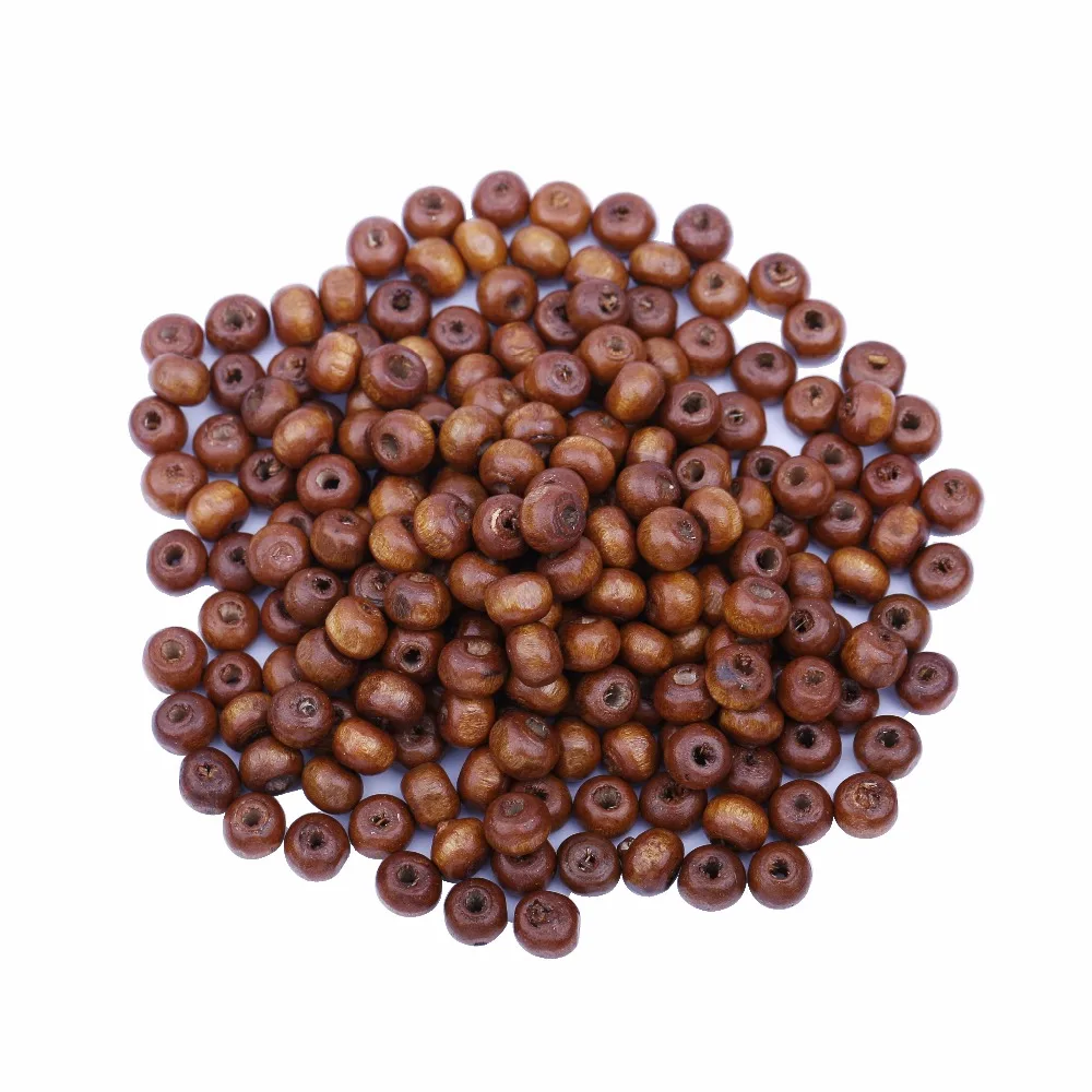 400pcs/lot 6mm Coffee Color Natural Wooden Beads DIY Jewelry