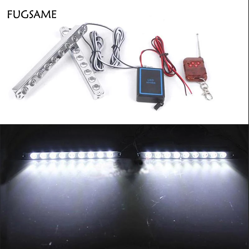 

Wireless remote control car strobe light bright 18led lamp net lights red blue white