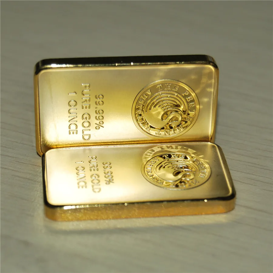 

24k gold plated perth mint australia bullion bar Australia gold plated bullion bar free shipping 1oz, free shipping