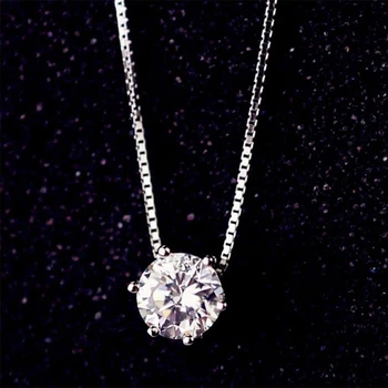 

925 Sterling Silver Necklace 8mm Zirconia Necklace For Women Summer Fine Jewelry