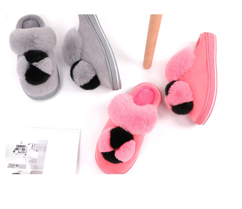 2018 New Non-Slip Home Plus Velvet Thickening Cotton Slippers Women Woman Slippers For WomenM8G88 (4)