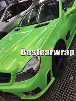 

Gloss Pearl Metallic Green Shift Vinyl For Car Wrap with air bubble Free Car stickers Vehicle Covering Film 1.52x20m/ 5x67ft