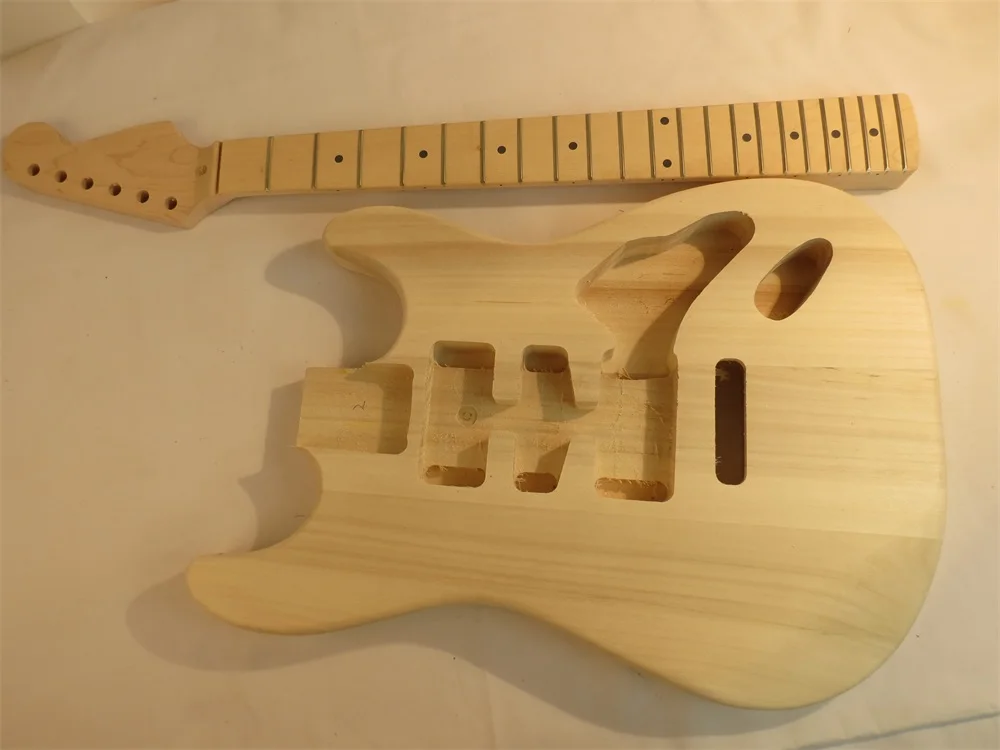 Unfinished Diy Electric Guitar Including Guitar Neck And Guitar Body