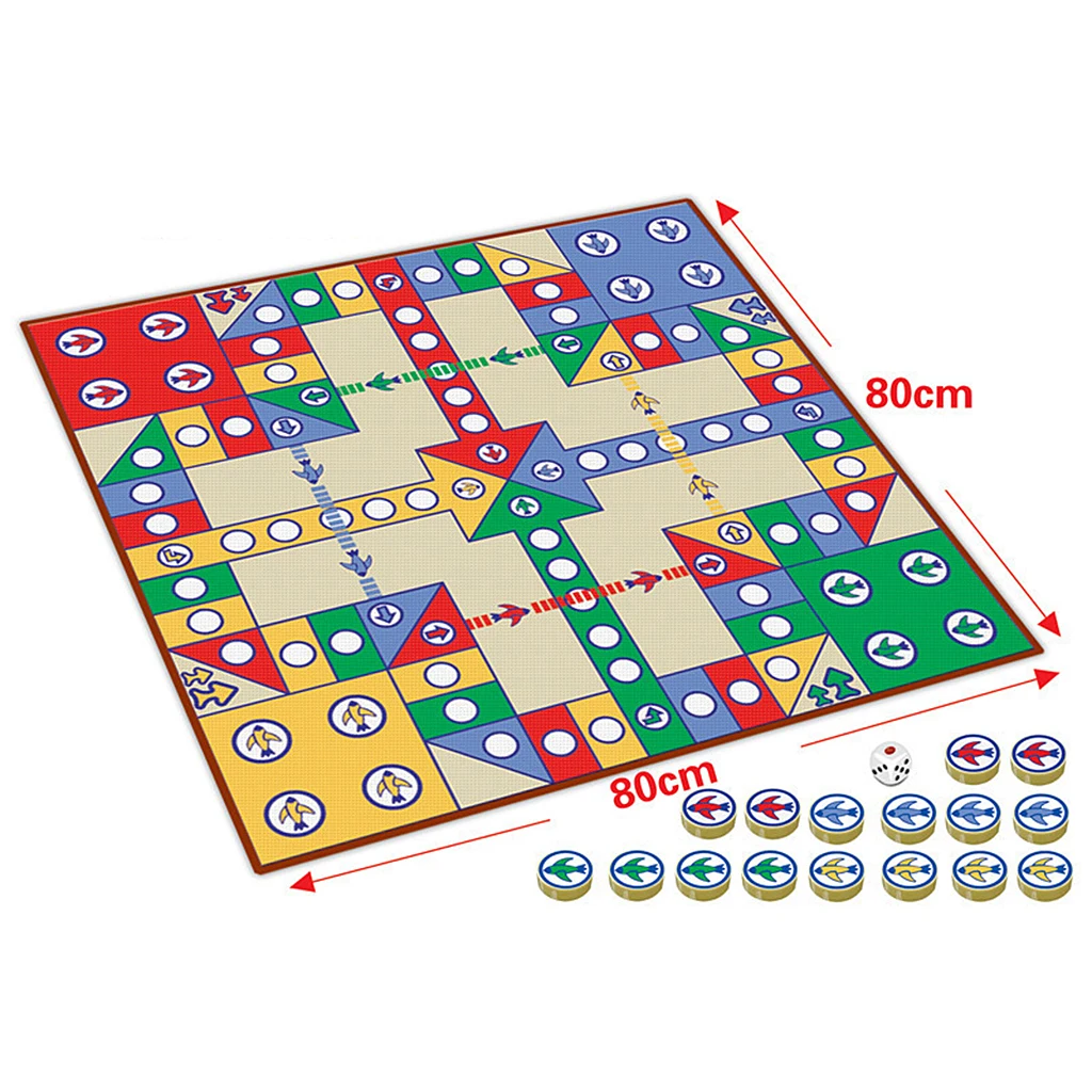 16pcs Chessmen Board Game Flying Chess Carpet Kids Classic Flight Game