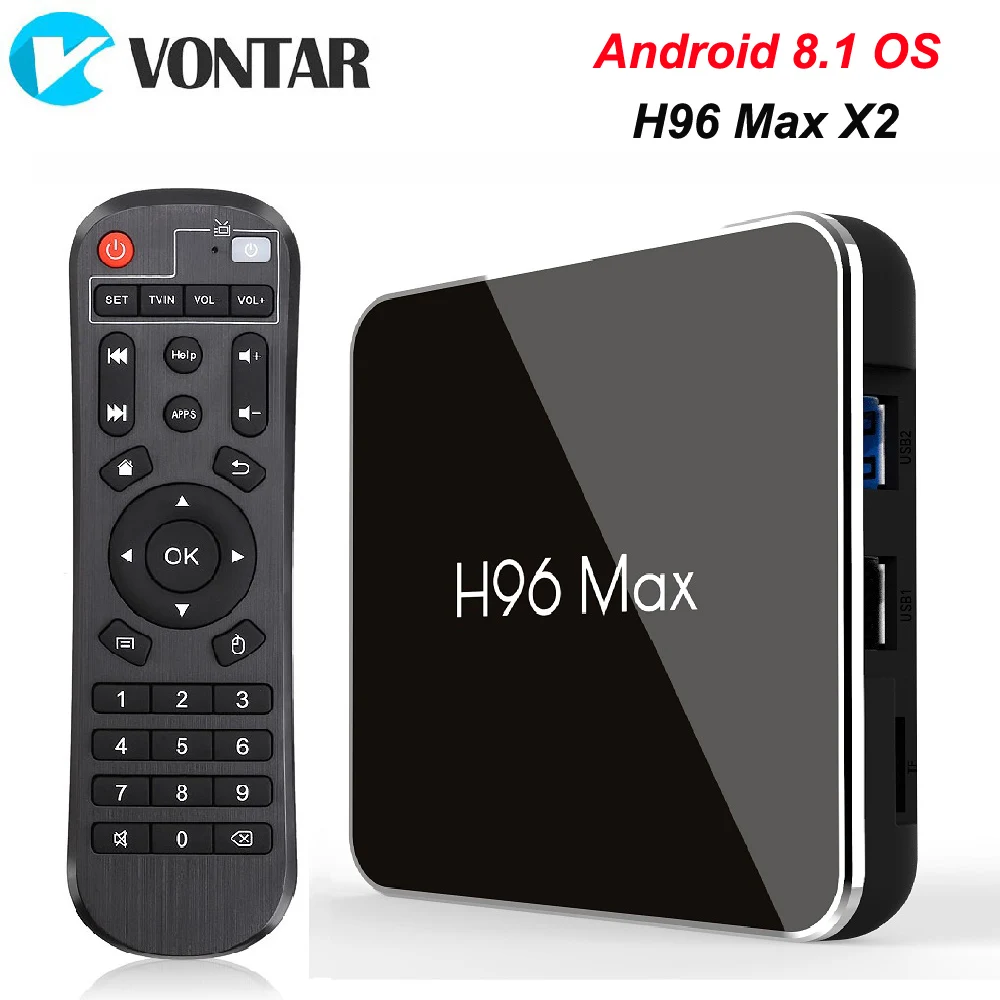 

H96 MAX X2 4GB 64GB Smart TV Box Android 8.1 S905X2 USB3.0 1080P H.265 4K 60fps Set Top Box Google Player Store Youtube H96MAX