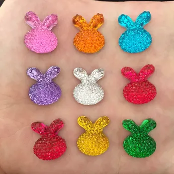 

Hot 200pcs rabbit Resin Flatback Rhinestone Wedding buttons U Pick Resin Crafts D97A*10