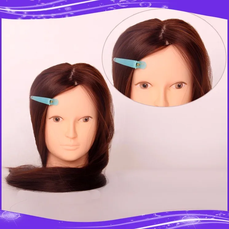 maniqui head human hair hairdressing training heads 6