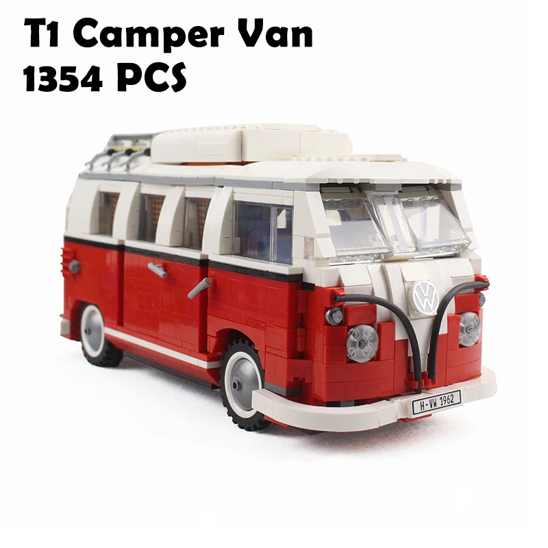 

306 21001 the T1 Camper Van Model Building kits Compatible with lego Blocks 10220 Technic car educational Toys hobbies for K