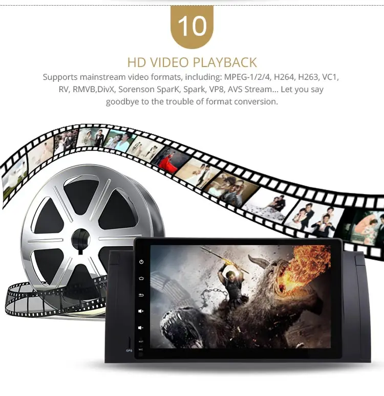 Clearance LJDA 9 Inch 1 Din Android 9.0 Car Radio For BMW E39 X5 M5 E53 Car Multimedia Player Stereo Auto Audio GPS Video Canbus 2G+16G 12
