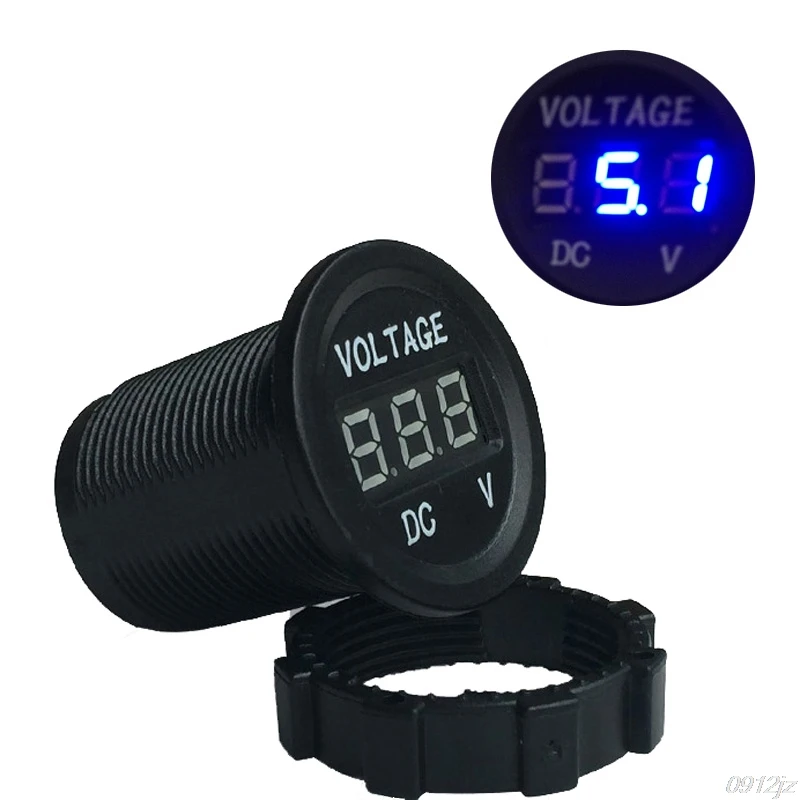DC 12V 24V светодиодный вольтметр измеритель напряжения Универсальный