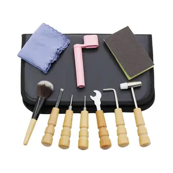 

Set of 10 Guitars Repair Maintenance Kits Sandpaper Wrenches Screwdriver Hammer Dusting Brush with Storage Bag