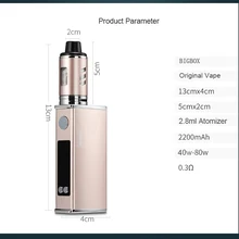 5 шт./лот оригинальные мини 80 Вт комплект электронных сигарет комплект светодиодный дисплей 2200 мАч батареи жидкости 80 Вт vape ручка испаритель коробка mod kit