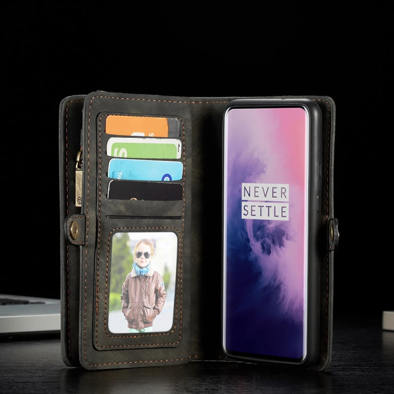 Чехол книжка Oneplus 7 Pro кожаный чехол на молнии для телефона One Plus 1 +