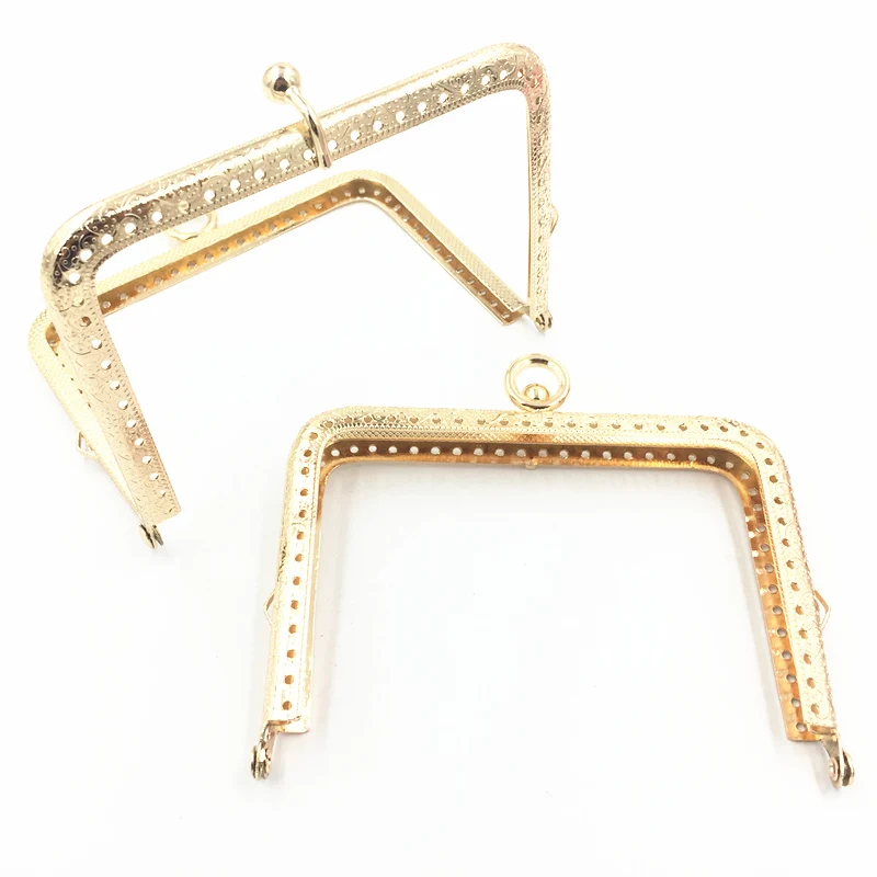 

1Pc Kiss Clasps Lock Fermoirs Purse Bag Wallet Handbag Handle DIY Accessories Gold Plated Rectangle Metal Frame 115mm