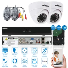 KKmoon 4ch и 1080n 1200TVL DVR 2 шт. CCTV камера ночного видения детектор движения камера безопасности для помещений комплект системы 1 ТБ HDD