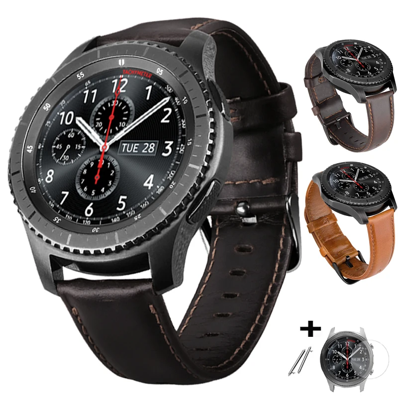 18 мм 20 мм 22 мм ремешок для samsung Galaxy Watch 42 мм 46 мм спортивный ремешок для часов кожаный ремешок для gear S2 S3 frontier Классический