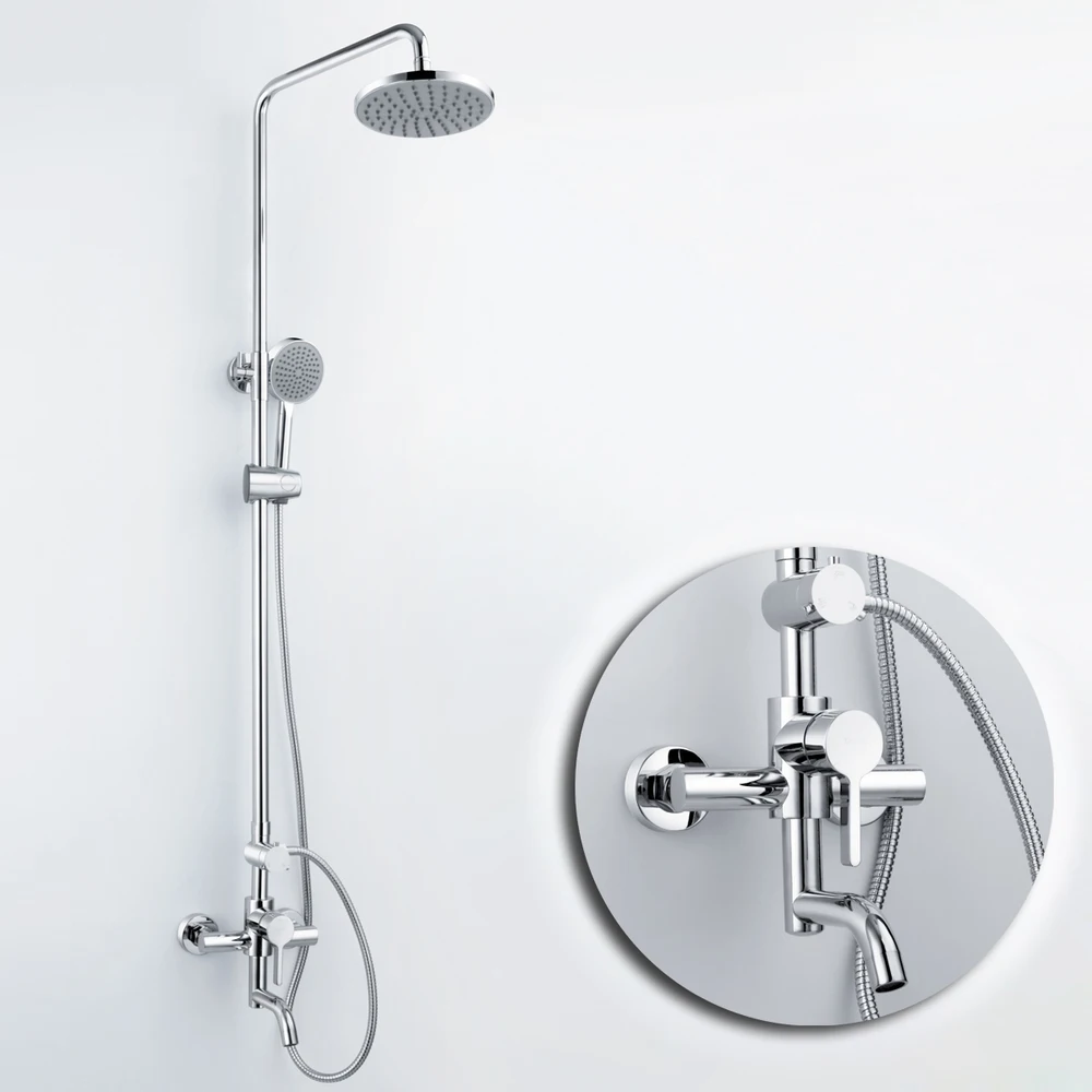 3way lift pole shower set shower faucet double shower wall mounted with