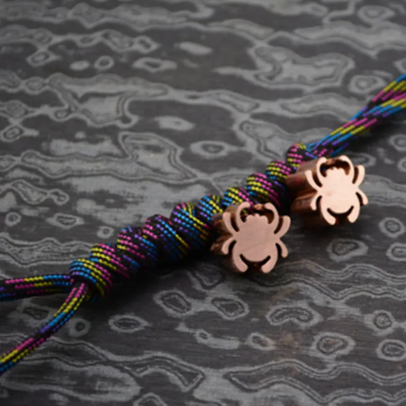 Spider Paracord Beads DIY Brass/TC4 Titanium Charms For Paracord