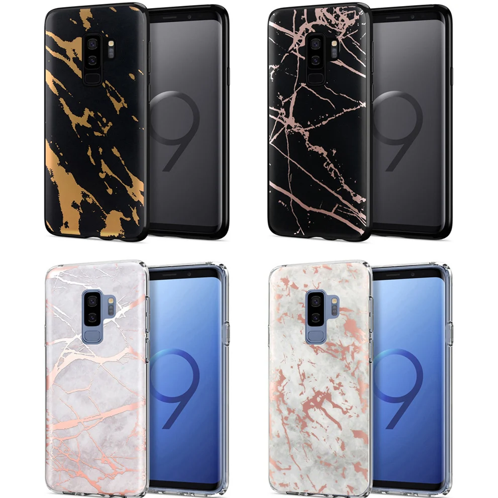 

Fashion Gold Flash Marble Texture Pattern Back Cover Phone Case For samsung galaxy s9 s9 plus Ultra-thin soft siliocn Capa Coque