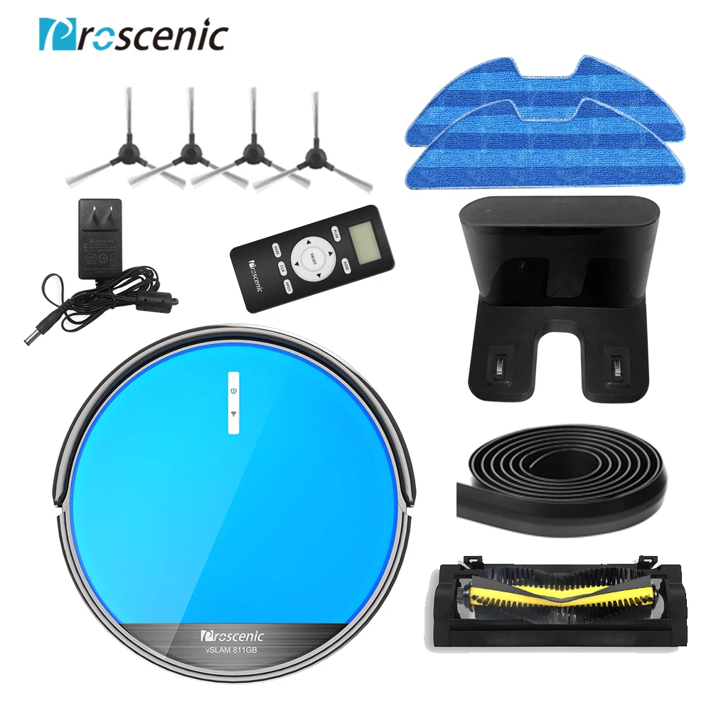 Proscenic 811GB Wifi Robot Vacuum Cleaner Floor Dust Auto Sweeping Cleaning Carpets Animal Hair Vacuum Cleaner Wiper Robot