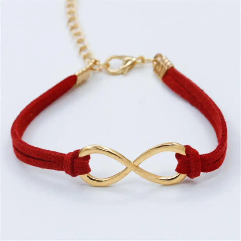 

Popular European And American Punk Men And Women Bracelet Retro Infinite 8 Cross Leather Bracelet Gift Men And Women Jewelry
